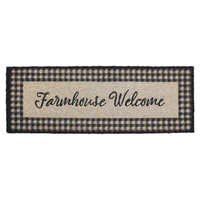 "Farmhouse Welcome" Coir Rectangle Rug 17x48 - Primitive Star Quilt Shop