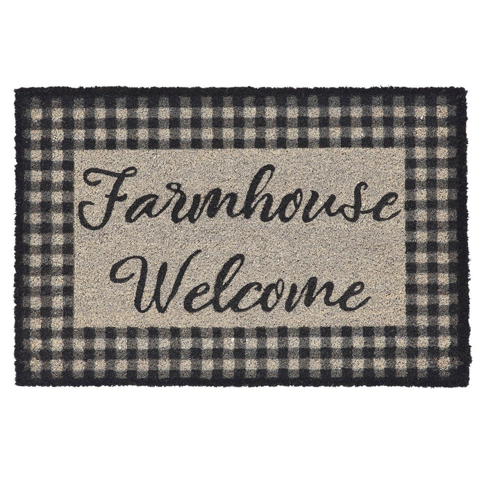 "Farmhouse Welcome" Coir Rectangle Rug 20x30" - Primitive Star Quilt Shop