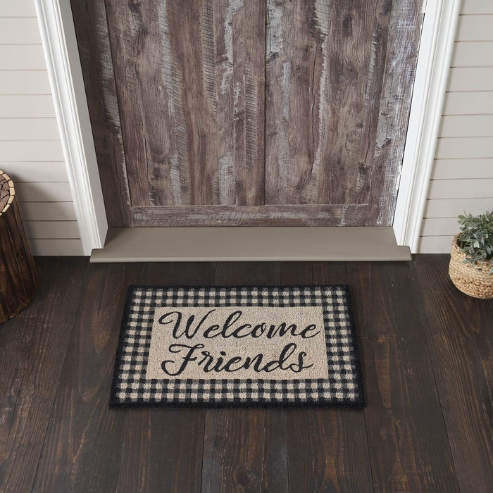 "Welcome Friends" Coir Rectangle Rug 20x30" - Primitive Star Quilt Shop